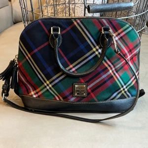 Dooney & Bourke multi color plaid handbag and wallet combo.